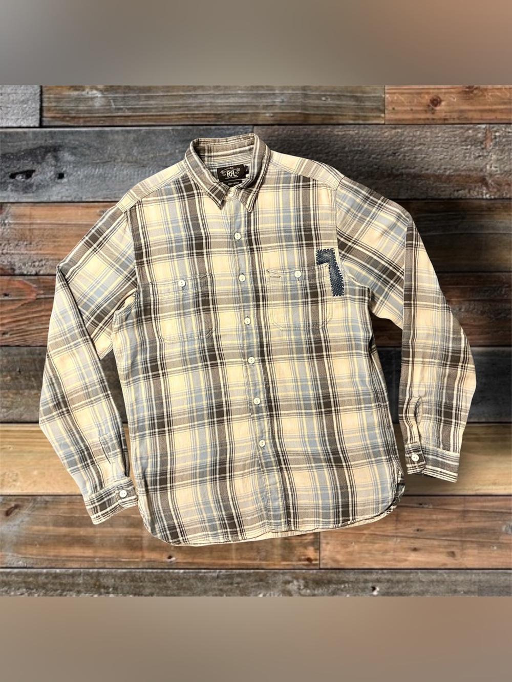 DOUBLE RL RALPH LAUREN RRL COTTON FLANNEL SHIRT- MEN’S SIZE MEDIUM